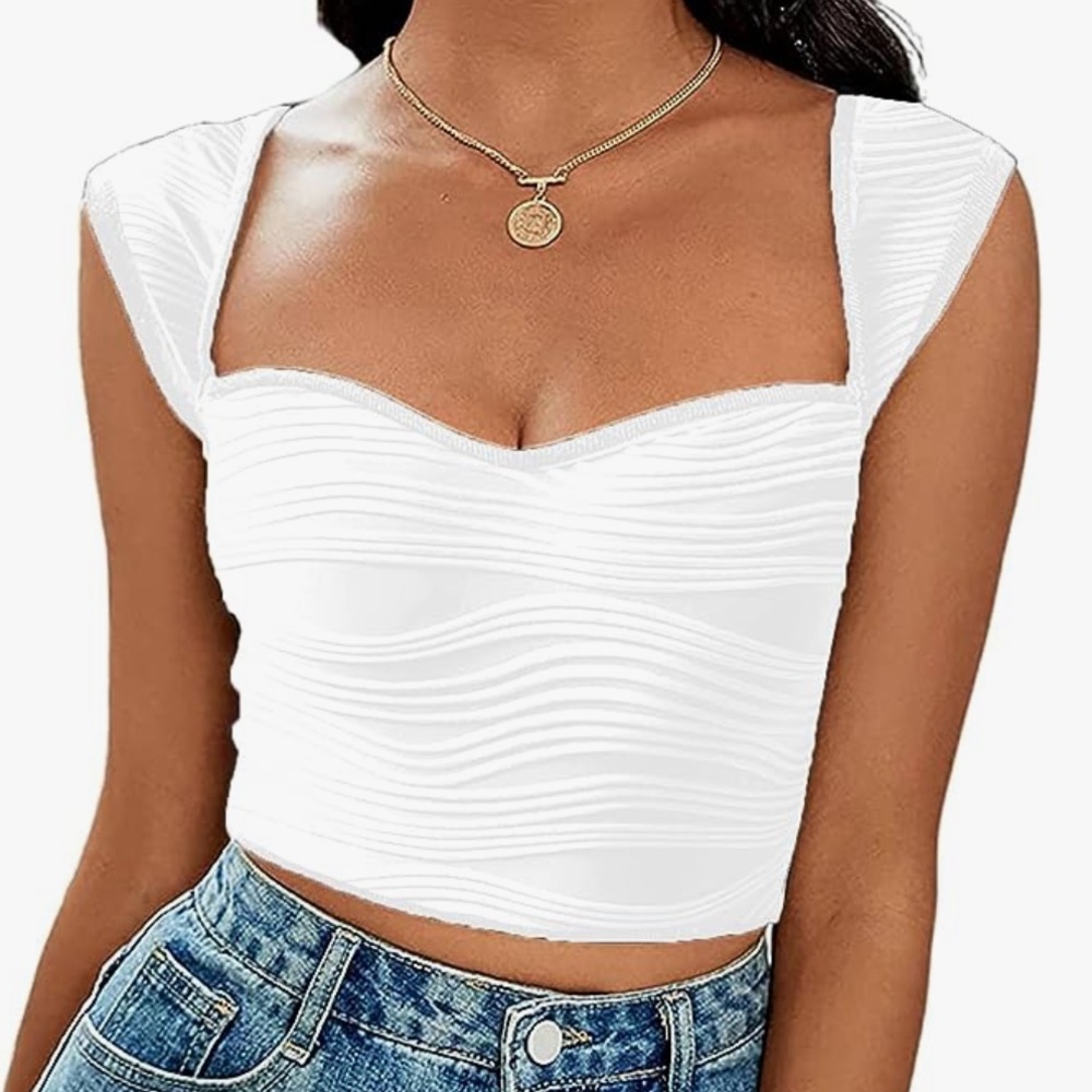 Amazon Sweetheart Neckline Crop Top